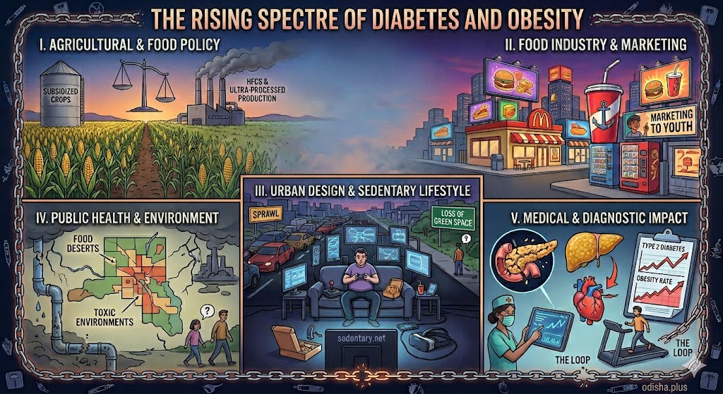 NFHS-VI survey, India diabetes rates, obesity burden in India, child malnutrition, Poshan Abhiyaan critique, healthcare spending India, Ayushman Bharat, non-communicable diseases, public health policy, anaemia in women.