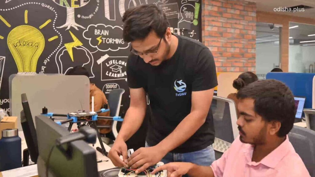 FxUAV, indigenous drone communication, deep-tech startup, Startup Odisha, drone hardware India, 5G drone technology, defense manufacturing, Subham Acharya, Partha Sarathi Dash, drone networking.