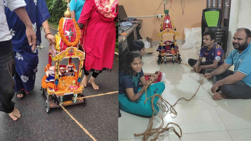 Inclusive Rath Yatra, Rath Yatra, Lord Jagannath, We4You, visually impaired children, disability inclusion, accessible Rath Yatra, Bhubaneswar, Jagannath culture, Odisha, inclusive celebration, disability rights, social inclusion, Bharatpur, Gundicha Temple