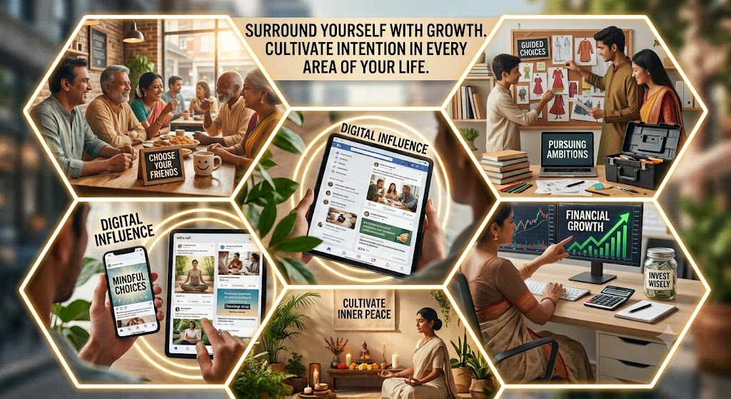social circle, circle of influence, personal growth, digital comparison, social media impact, spiritual growth, financial choices, Monalisa Dash Dwibedy, mindful living, life priorities