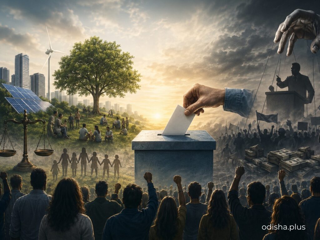 democracy, good governance, post-truth, crony capitalism, electoral reform, Suresh Chandra Sarangi, political accountability, liberal democracy, social contract, civic faith