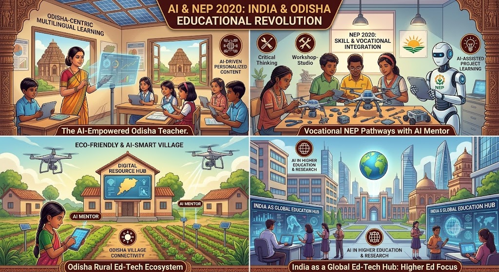 Viksit Bharat 2047, NEP 2020 India, Artificial Intelligence in education, digital learning India, Odisha school transformation, 5T school transformation Odisha, Mo School Abhiyan, AI-enabled education, Manaswini Acharya, UDISE+ education statistics