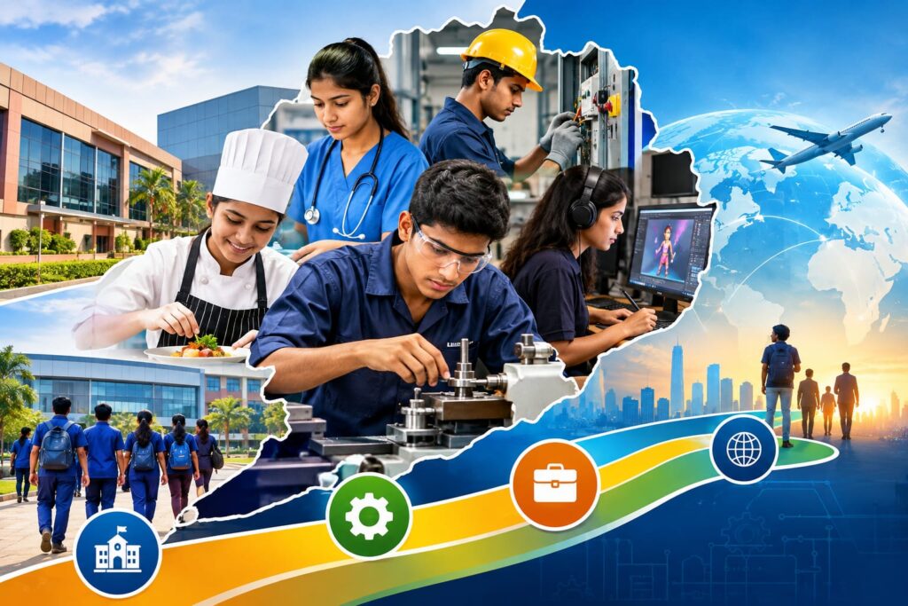 Odisha skilling ecosystem, Skilled in Odisha, OdishaSkills, World Skill Center, WSC Bhubaneswar, skill development Odisha, Odisha Skill Development Authority, OSDA, Skill Development and Technical Education Department, vocational education Odisha, technical education Odisha, youth skill development, global employment, international placements, IndiaSkills, WorldSkills, advanced skilling, skill development