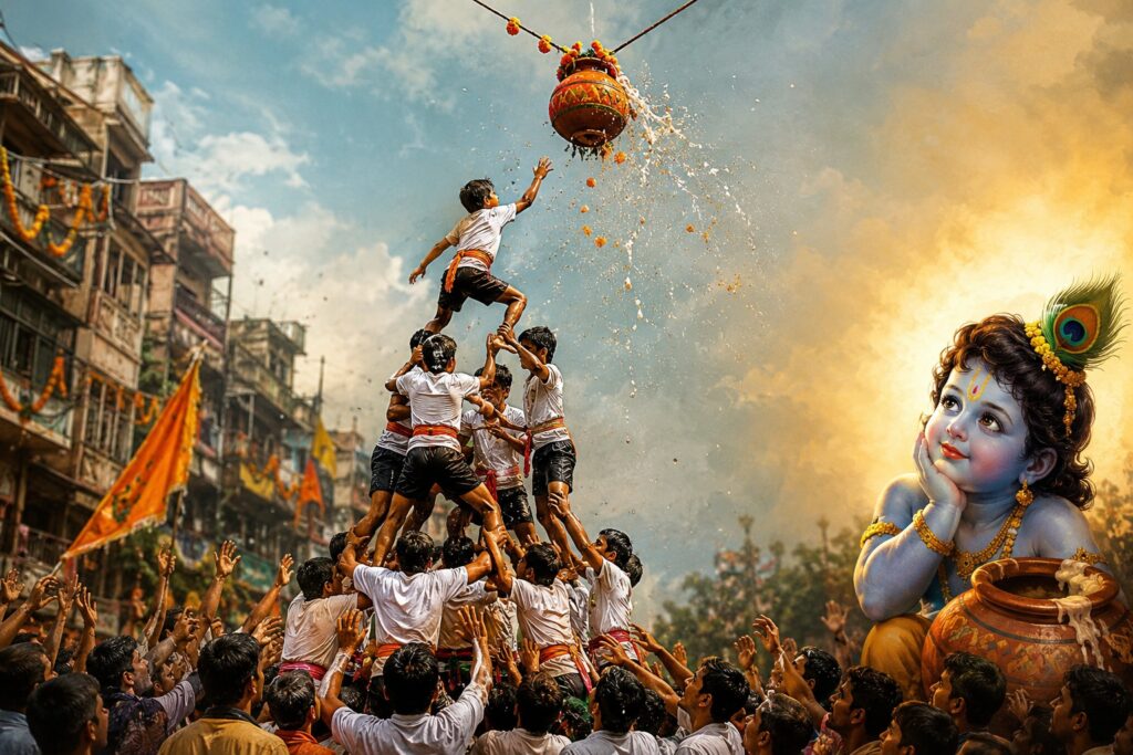 Dahi Handi, Dahi Handi teamwork, Dahi Handi and teamwork, Dahi Handi team building, Janmashtami, Krishna Janmashtami, Dahi Handi celebration, teamwork lessons, team building, workplace teamwork, leadership, trust in teamwork, communication, role clarity, collaboration, team leadership, organisational teamwork, teamwork skills, team coordination, Indian festivals, Maharashtra culture, Krishna mythology