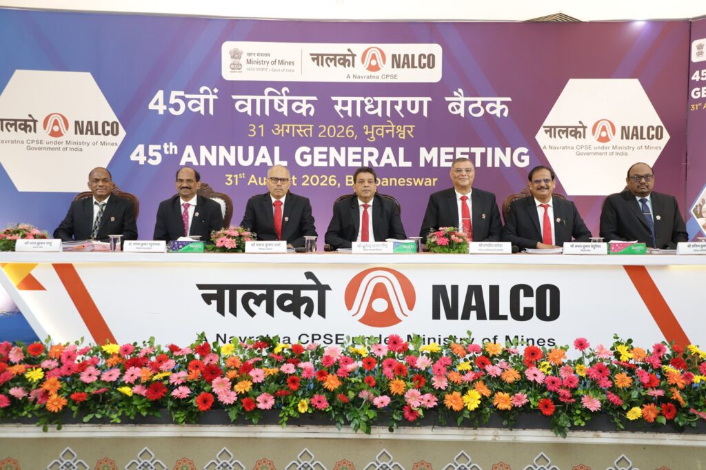 NALCO financial performance FY 2025-26, National Aluminium Company Limited AGM, highest revenue and PAT NALCO, Brijendra Pratap Singh NALCO CMD, Damanjodi alumina refinery expansion, NALCO dividend payout